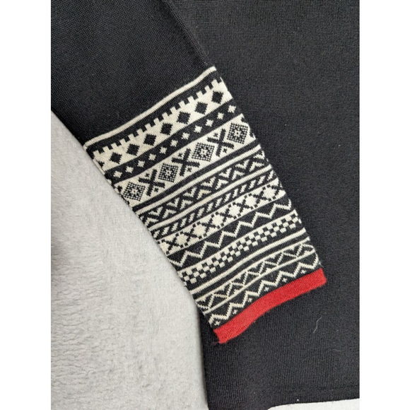 Women's Krimson Klover Black & White Fair Isle Wool Sweater M - Picture 5 of 9